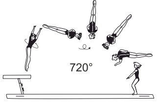 Salto bwd stretched with 2/1 twist
(720Â°)