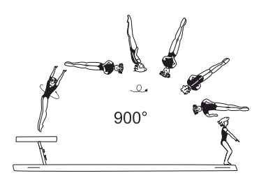 Salto bwd stretched with 2Â½ twist
(900Â°)